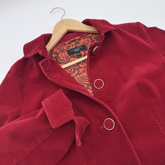 Talbots Corduroy Blazer Womens 8P‎ Red 4-Button Long Sleeve - Picture 3 of 11